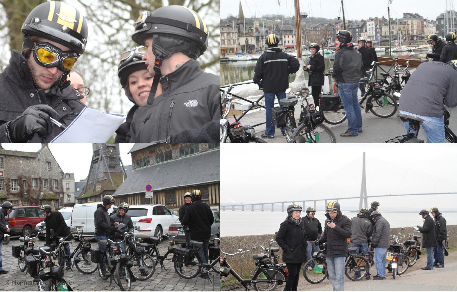 Rallye Solex à Honfleur pour 9 publicitaires américains
